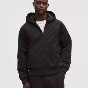 Insulated Water-Resistant Men's Black Hooded Jacket